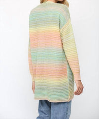 OMBRE YARN KNITTED OPEN CARDIGAN