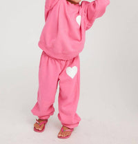 SPRWMN Kids Heart Sweatshirt in peony - kids' shirt