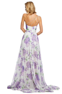 Sherri Hill - Chiffon A-line Floral Print Gown