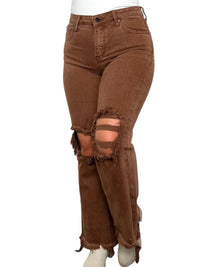 Risen - Sabrina Distressed High-rise Straight Leg Crop Jeans