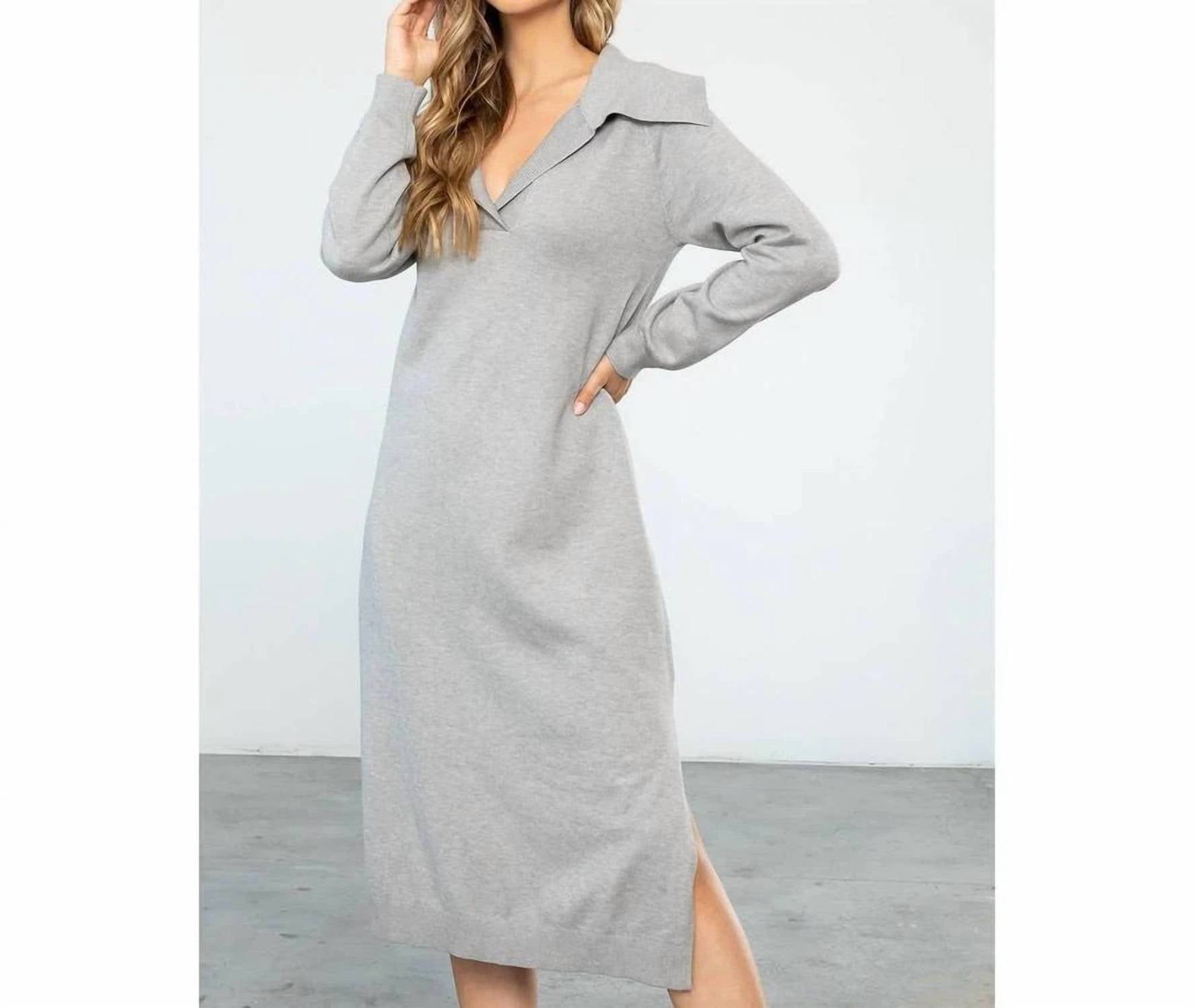Thml - Cozy Collared Sweater Dress