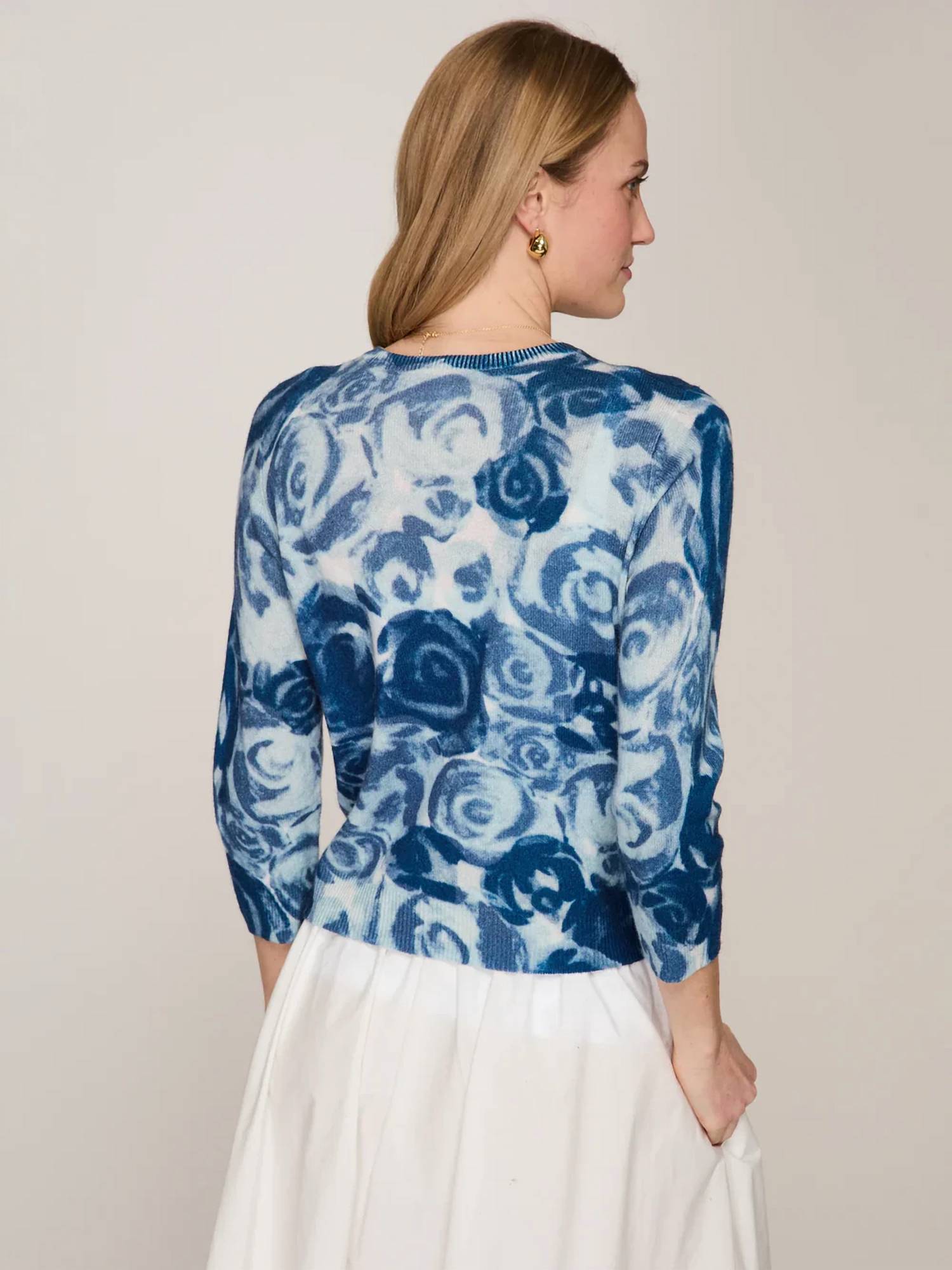Autumn Cashmere - Watercolor rose baby cardigan
