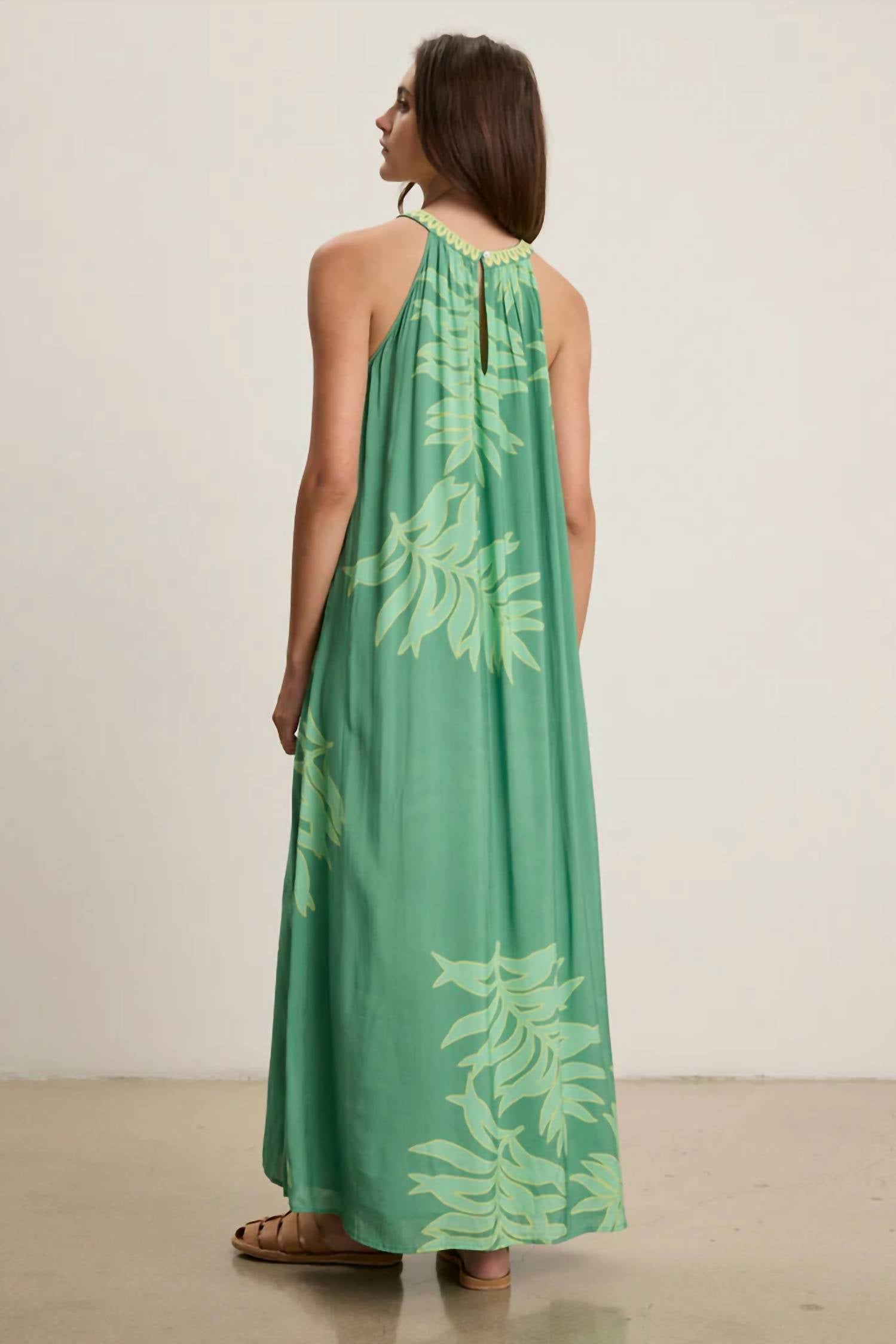 Velvet By Graham & Spencer - Odessa Palm Leaf Sleeveless Dress