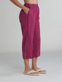 Cut Loose - Easy Crop Pinstripe Linen Pants