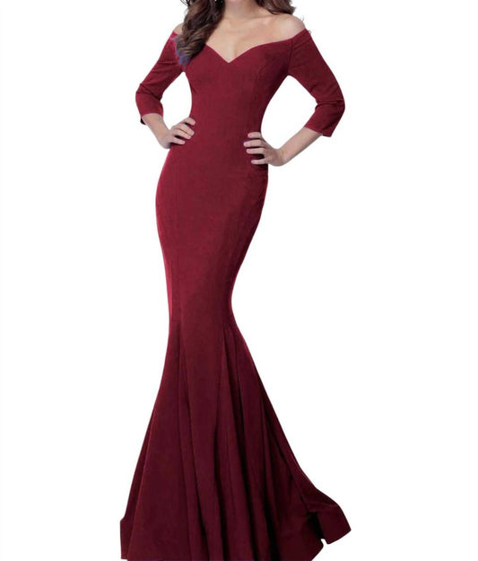 Jovani - Off Shoulder Mermaid Long Evening Gown