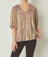 Entro - Chrome Bell Sleeve Tunic