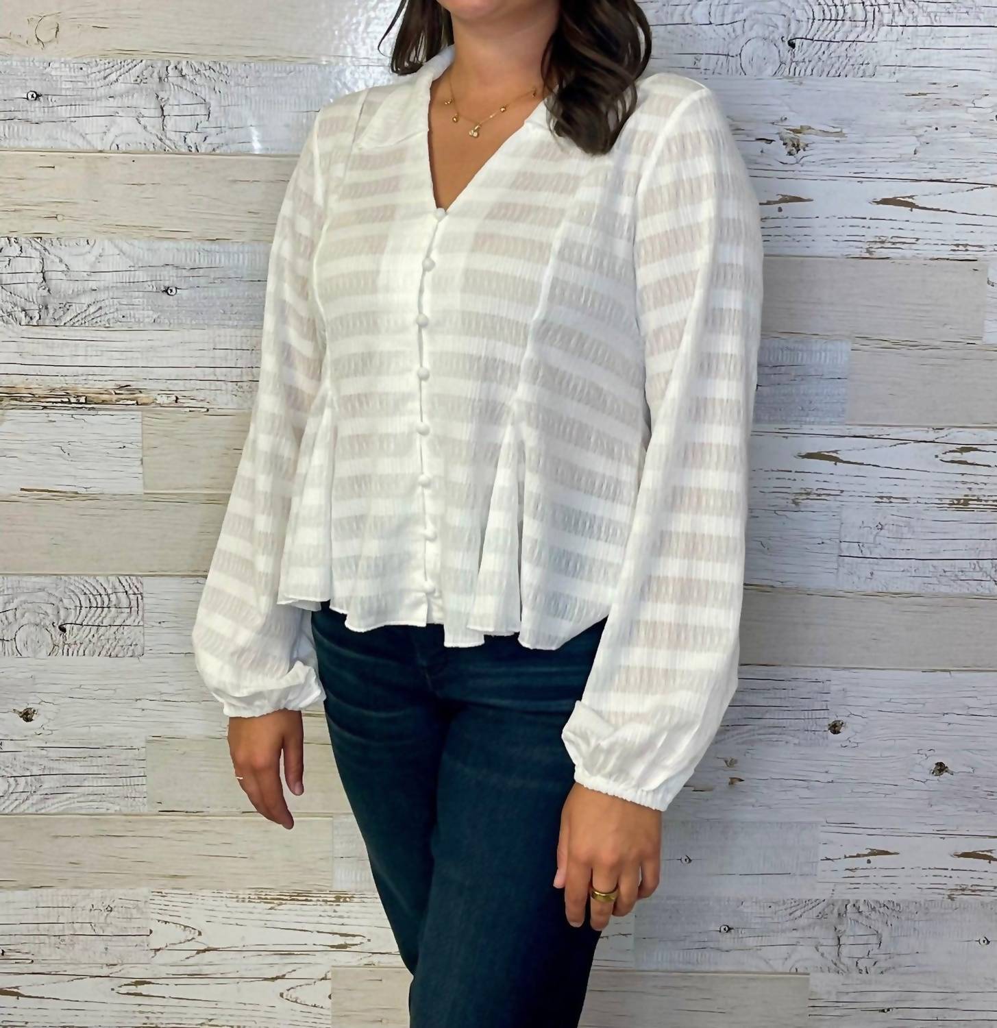 Hem & Thread Day To Night Blouse in white - women's blouse