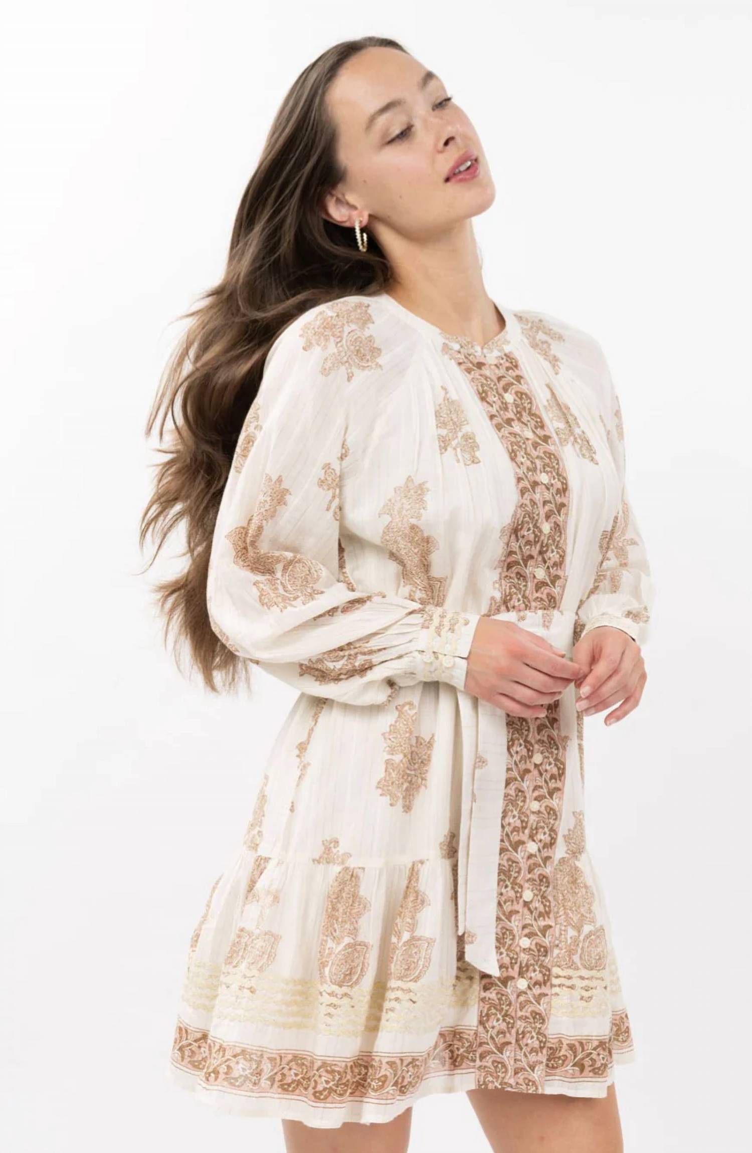 Ivy Jane - Metallic Trim Paisley Dress