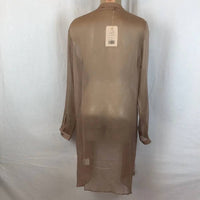Zeuselen - Sheer Long Sleeve Tuxedo Tail Blouse