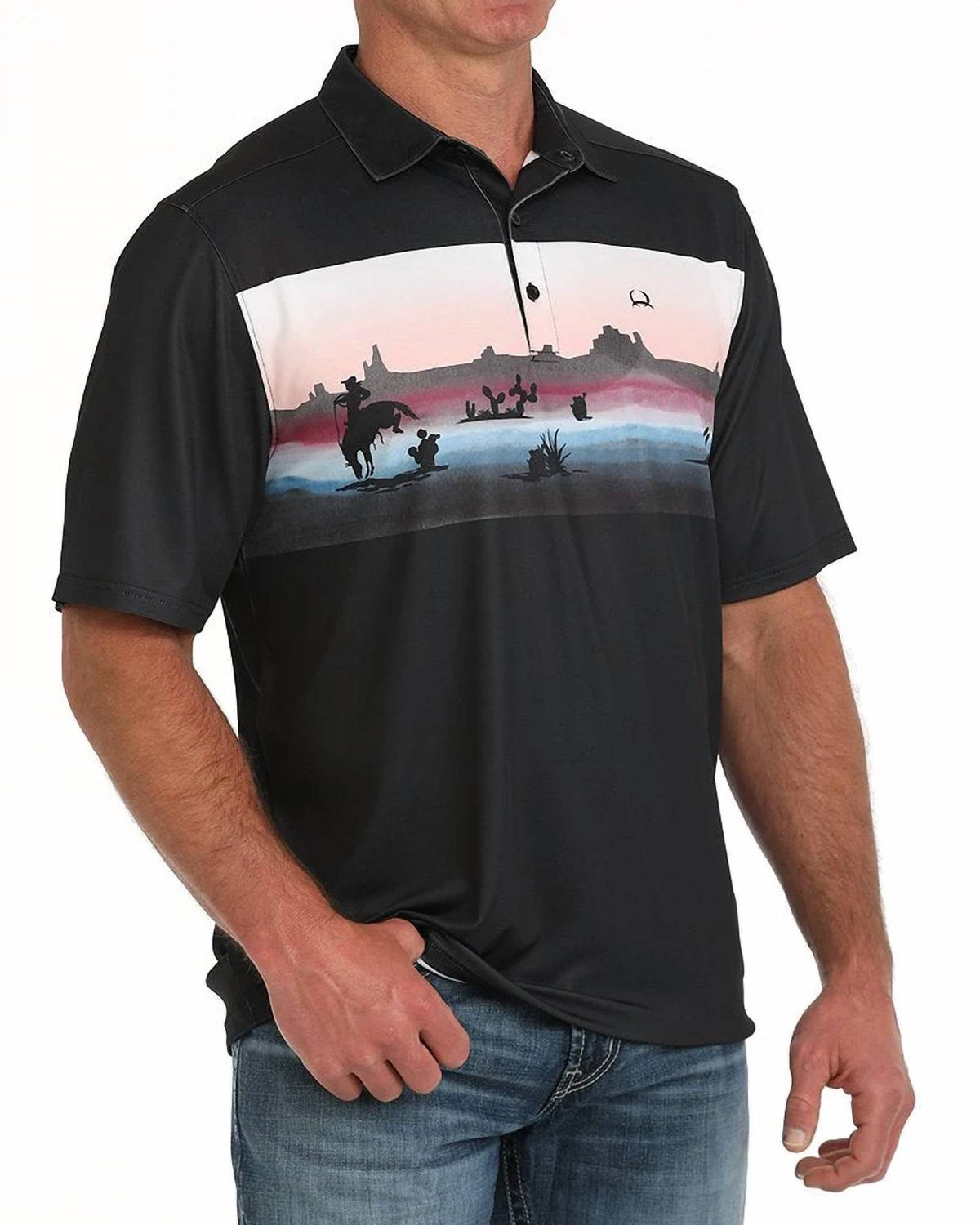 Cinch - Men's Arenaflex Border Print Polo Polo
