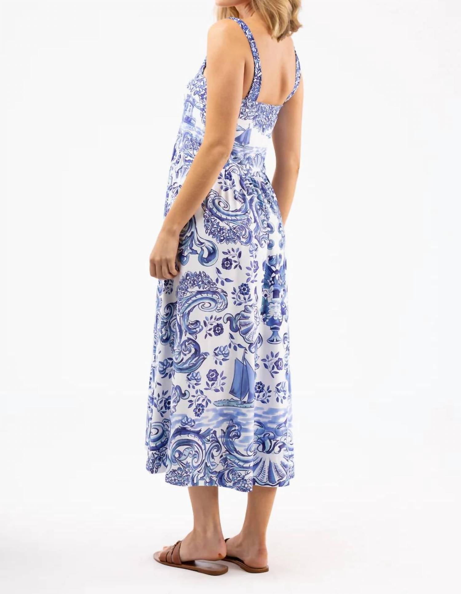 SMITH & QUINN Heather Midi Dress in port porcelain - women's dress - detail view