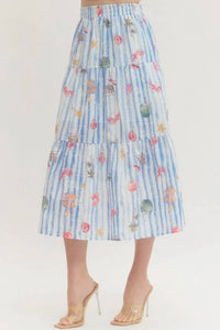 Entro - Summer Print Midi Skirt