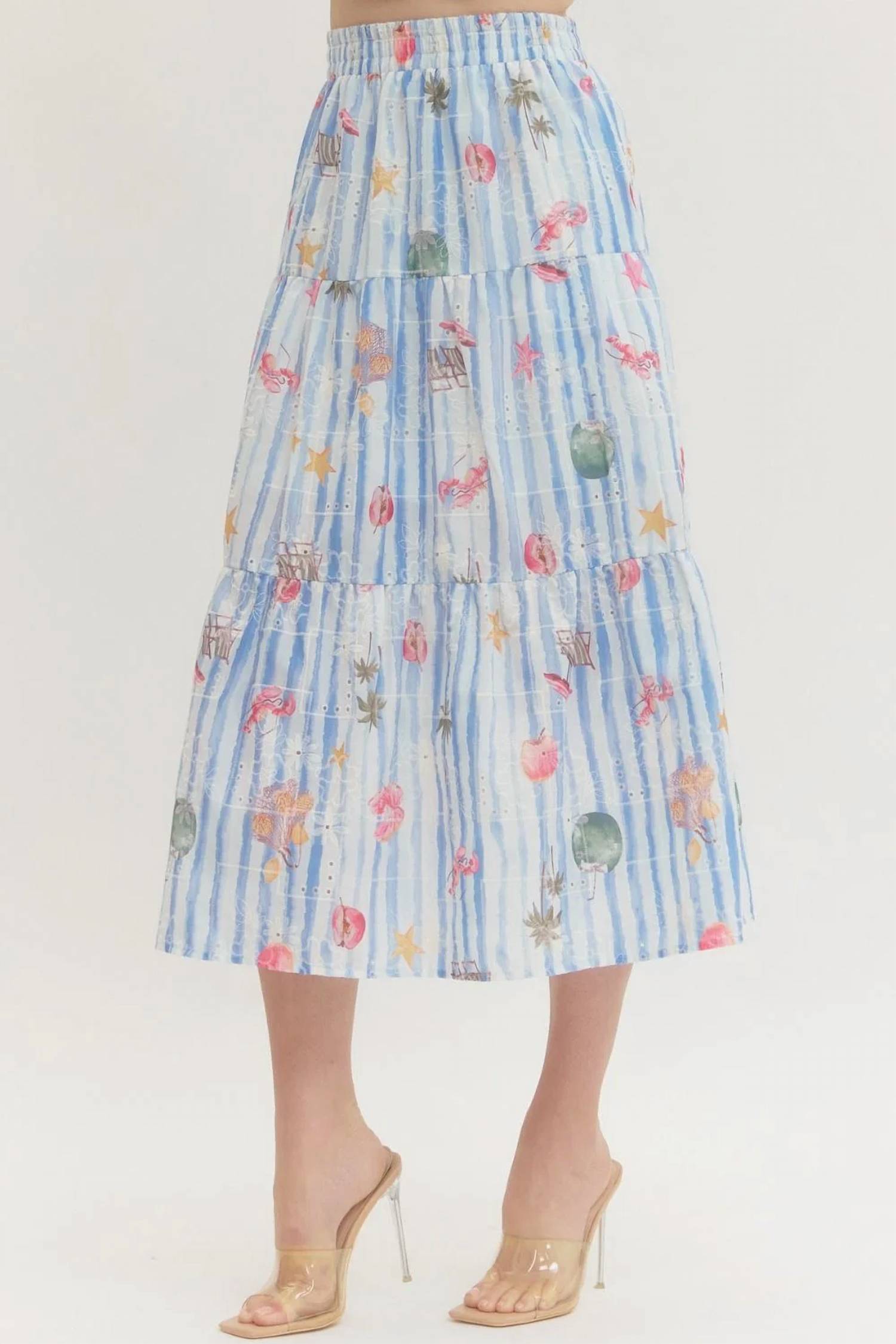 Entro - Summer Print Midi Skirt