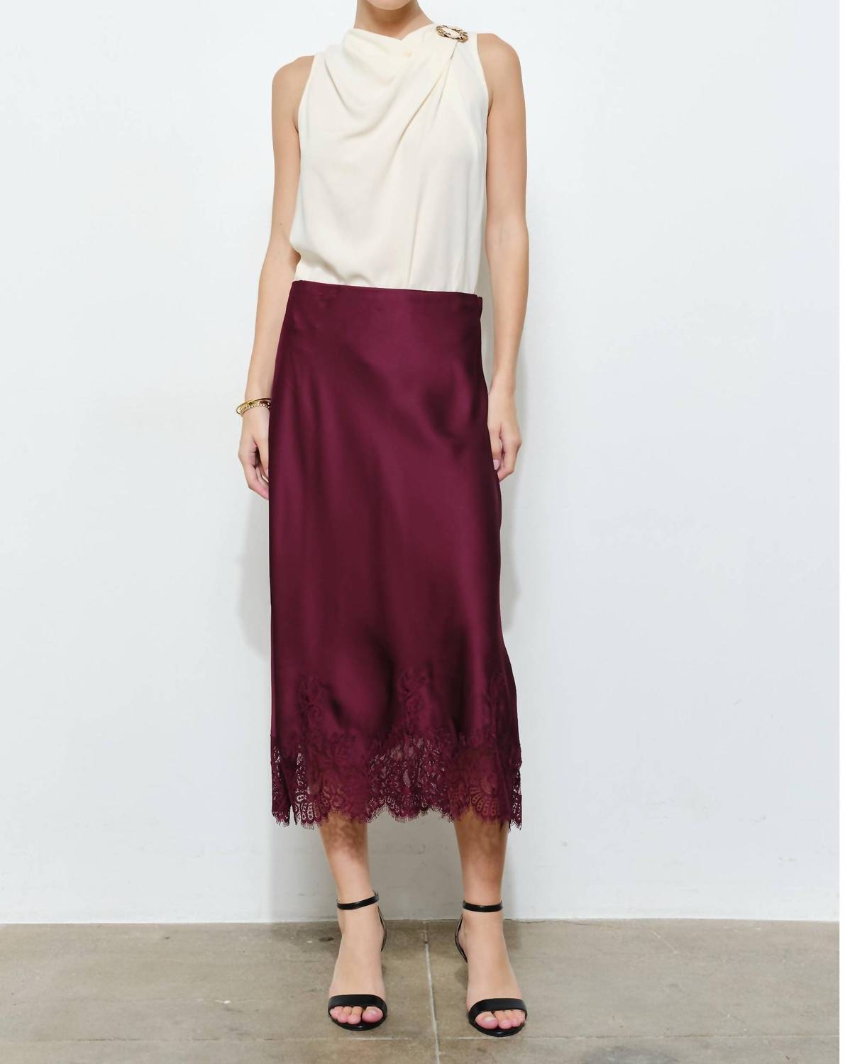 Ina Fashion - Lace Hem Midi Skirt