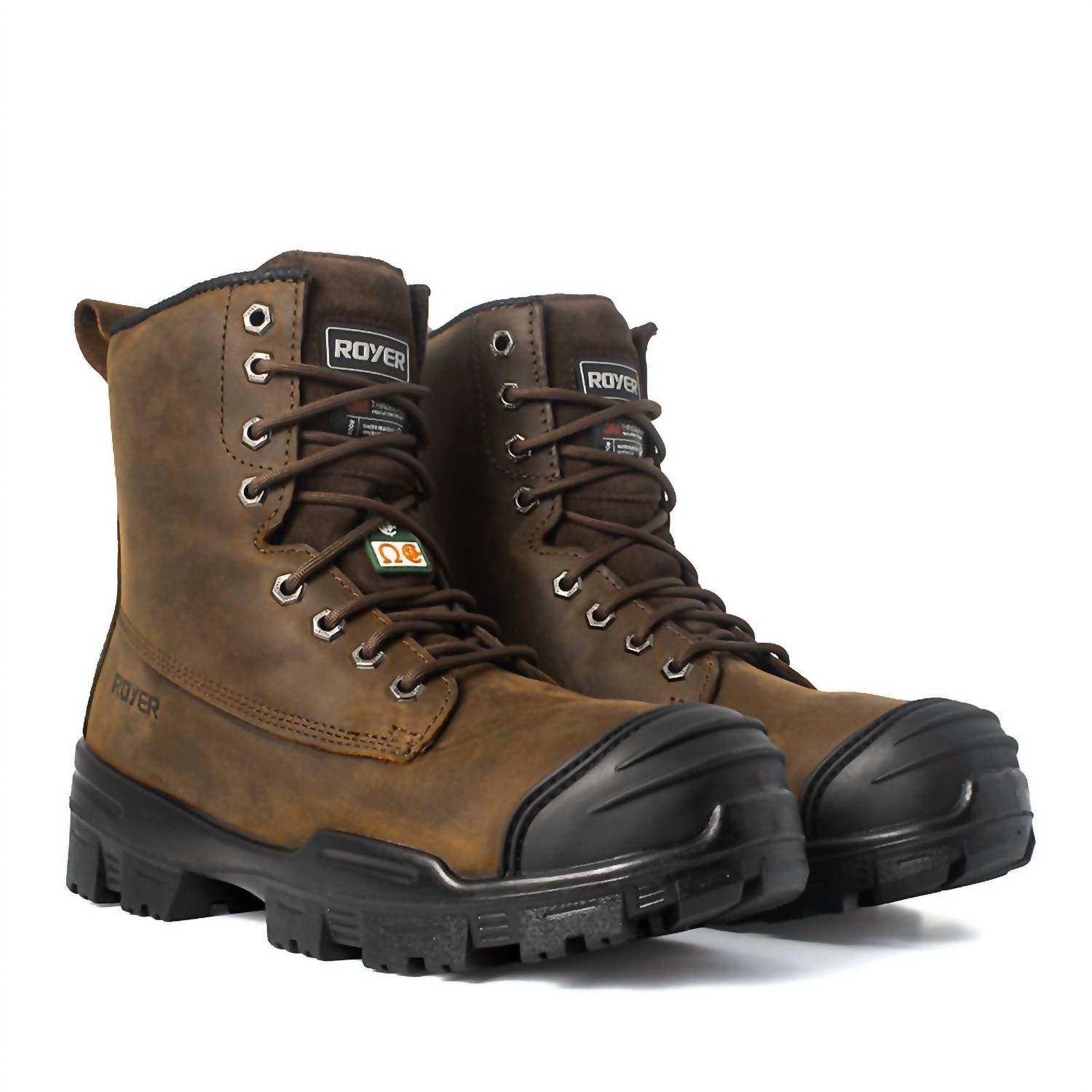 Royer Men's Ventura Thinsulate Waterproof Composite Toe Work Boots in brown - men's boots