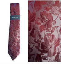 MICHAEL KORS Men's Textured Tie in red floral - men's accessory - detail view