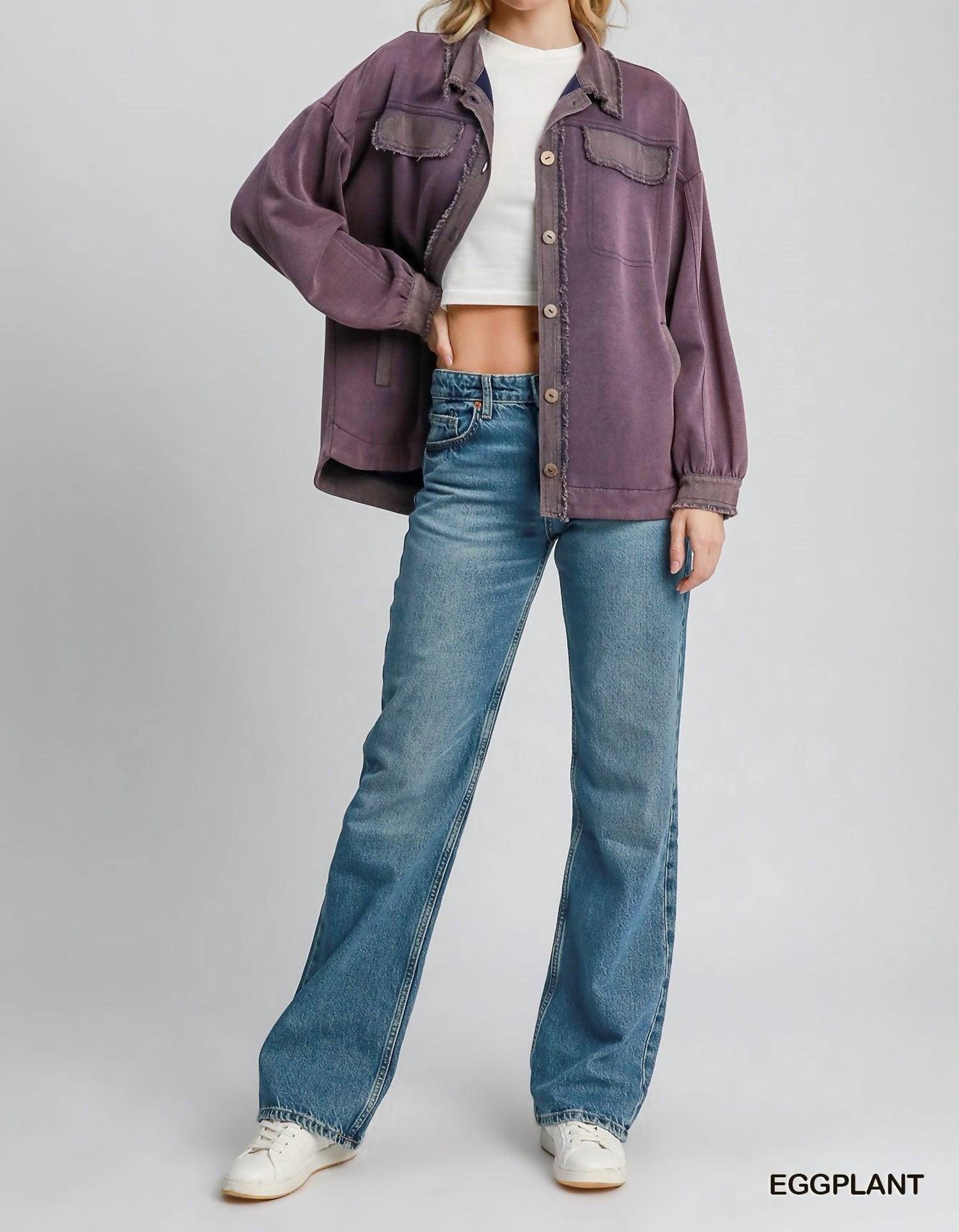 Umgee - Uxeknit Mineral Wash Shacket
