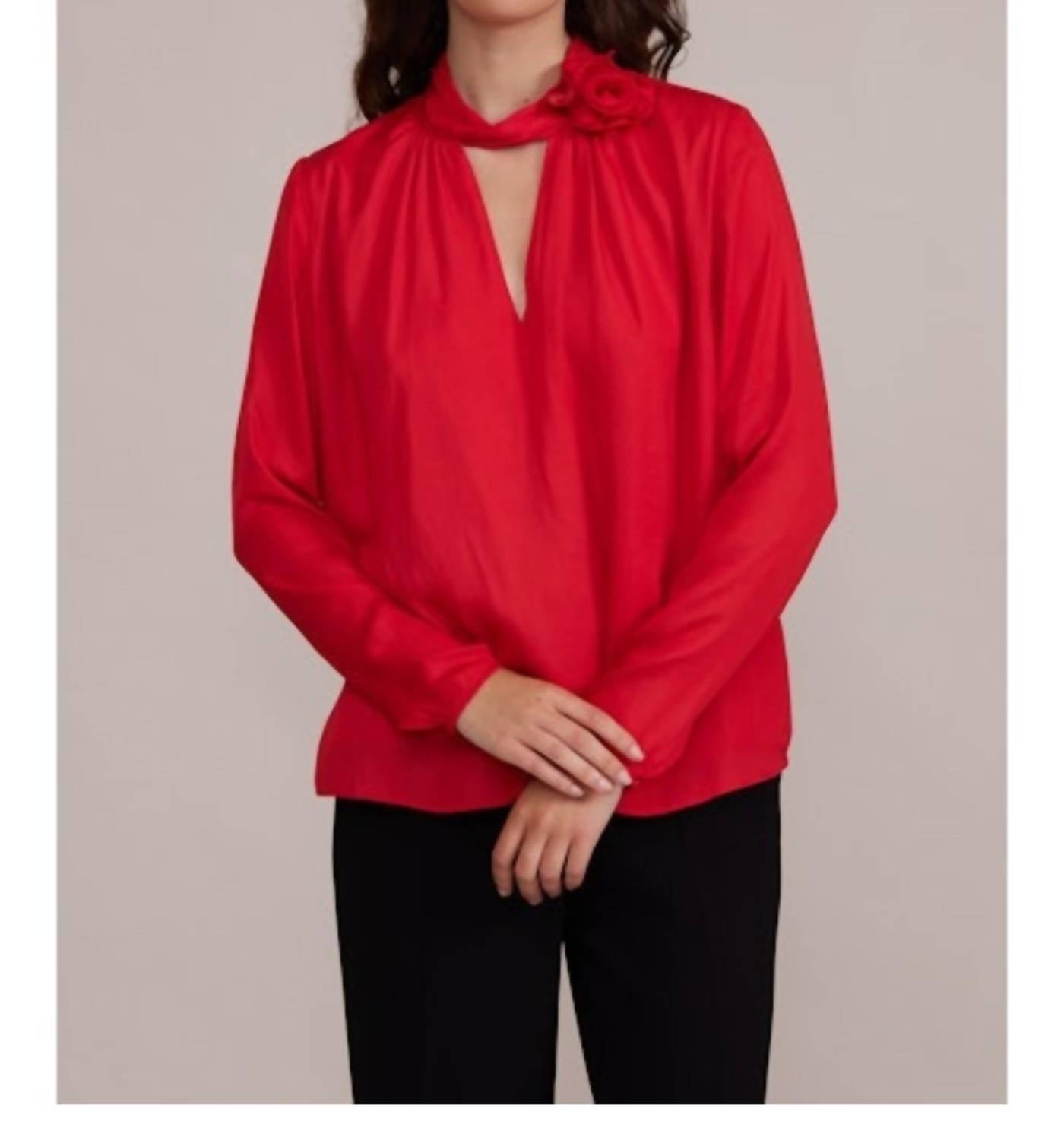 Lucy Paris - Leighton High Neck Rosette Top