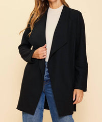 Skies Are Blue - Thick Knit Fold Over Collar Cardigan