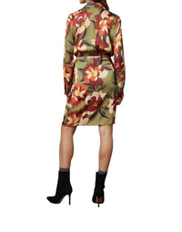 Janey Printed Satin Dress