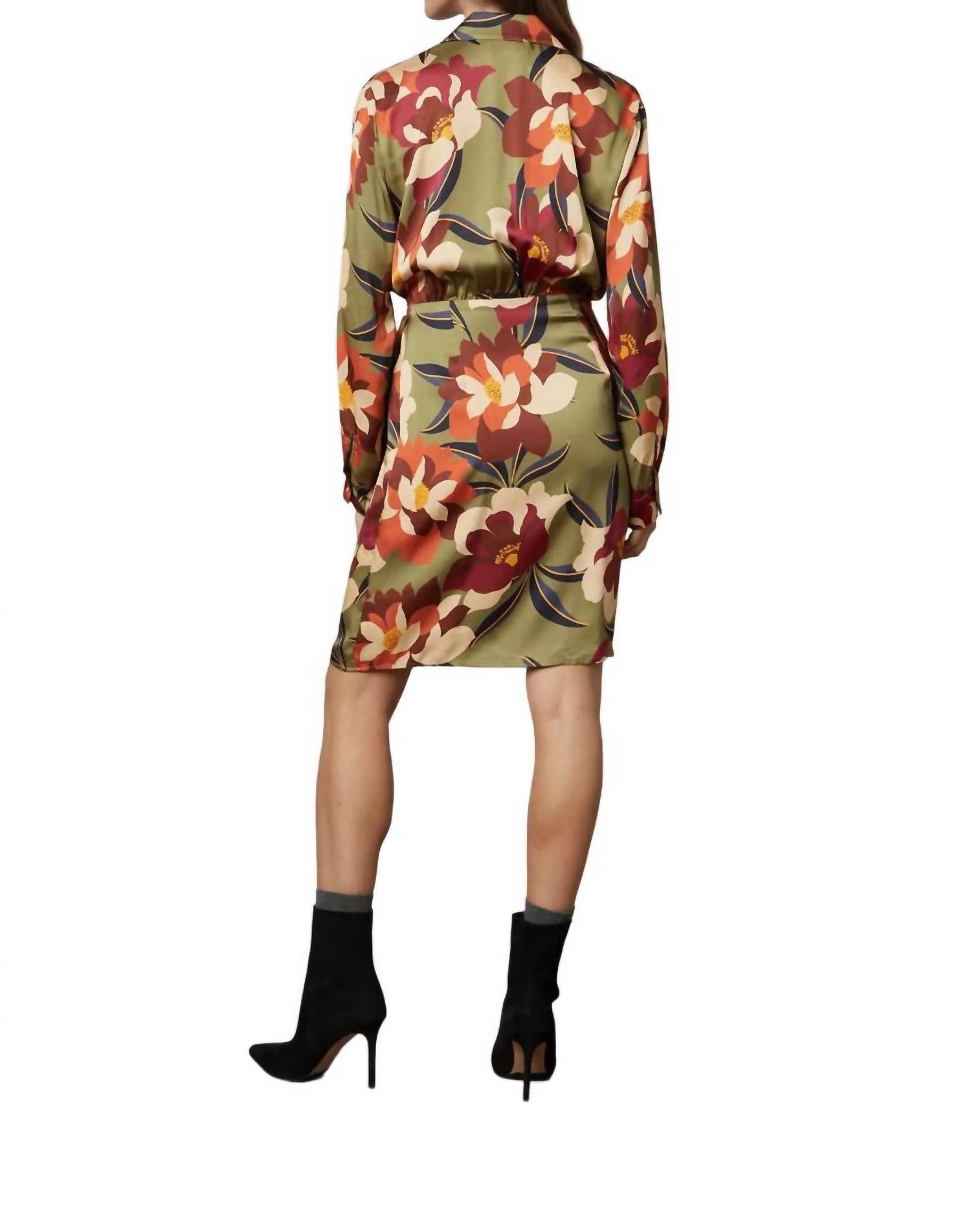 Janey Printed Satin Dress