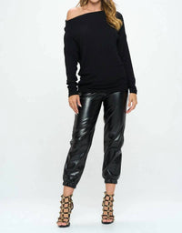 Renee C - Brushed Knit Off The Shoulder Top