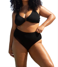 Fashion Szn Curve - Crinkle Trim Detail Bikini Set - Plus