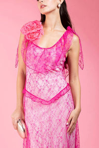 Rodarte - Floral Lace Dress With Ruffles