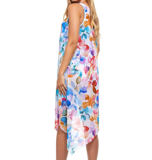 Profile By Gottex - Asymmetrical Round Neck Cover Up Dress