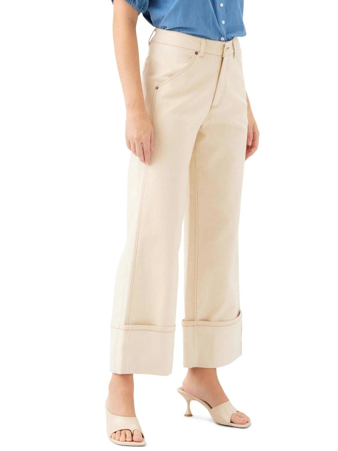 Fifteen Twenty - Dana Cuffed Wide-Leg Jeans