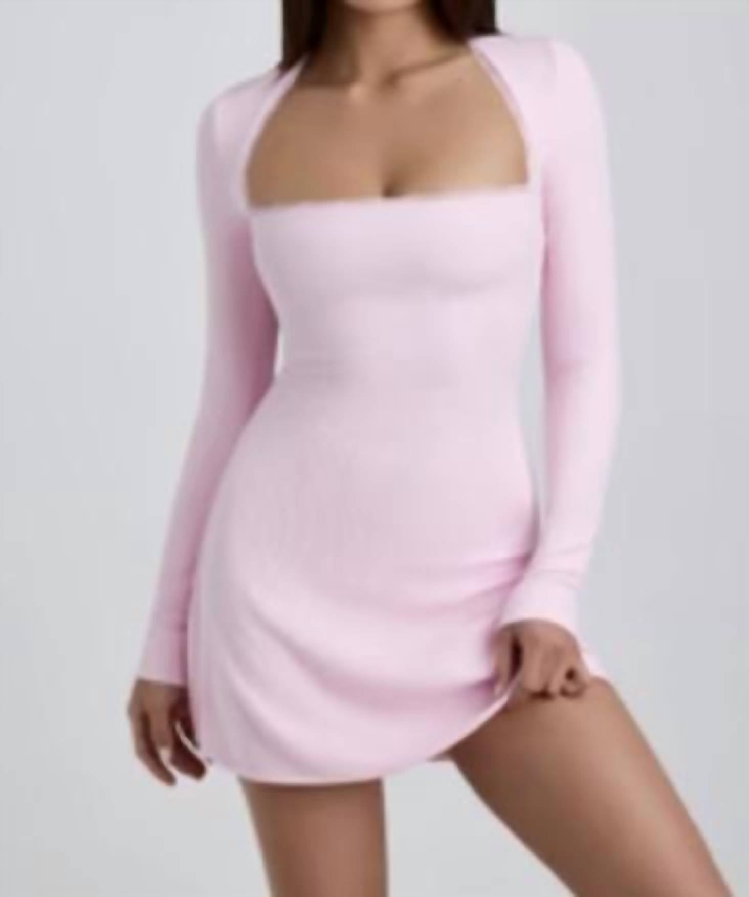 Oh Polly - Lana Ribbed Modal Lace-trim Mini Dress