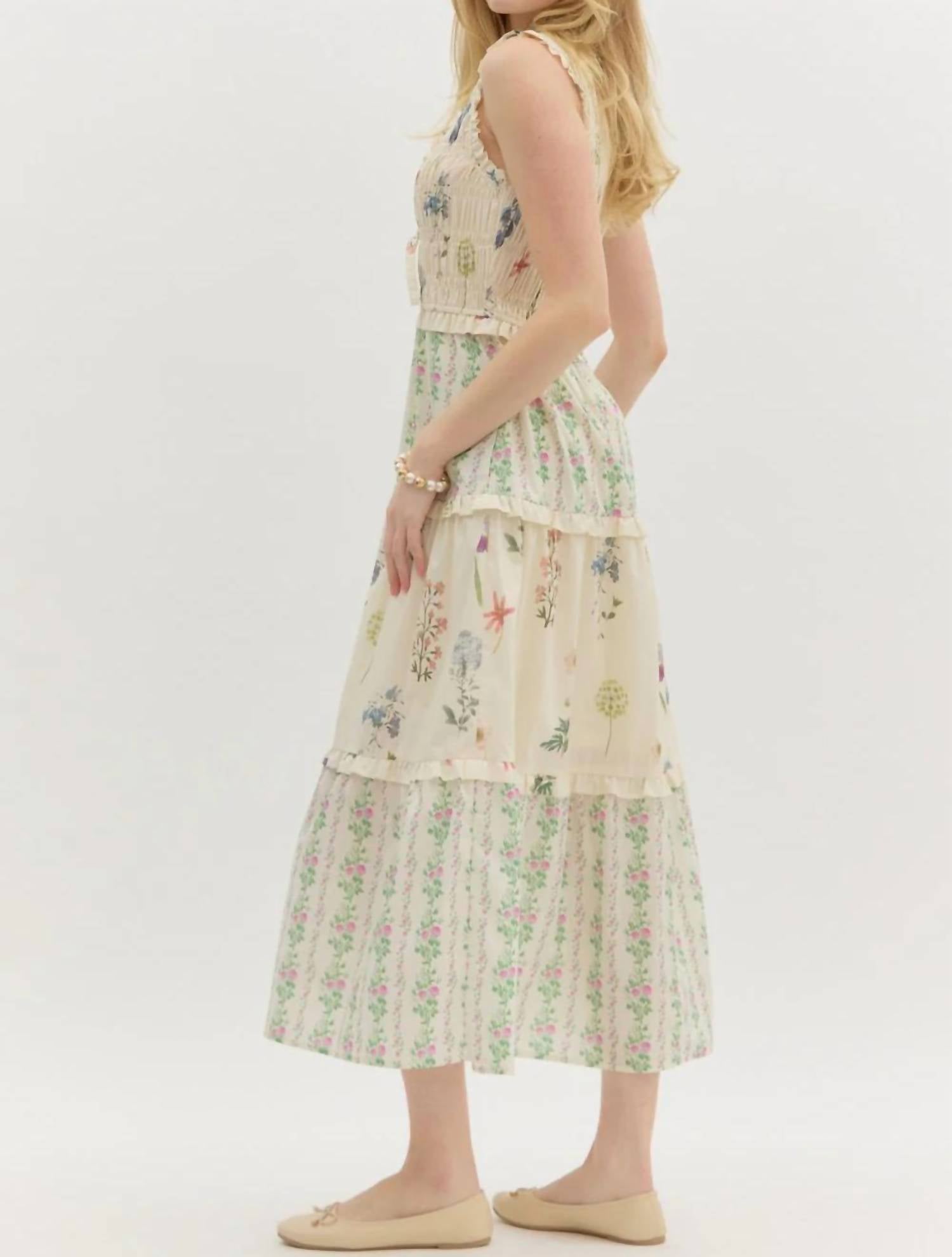 Entro - Dainty Ruffle Midi Dress