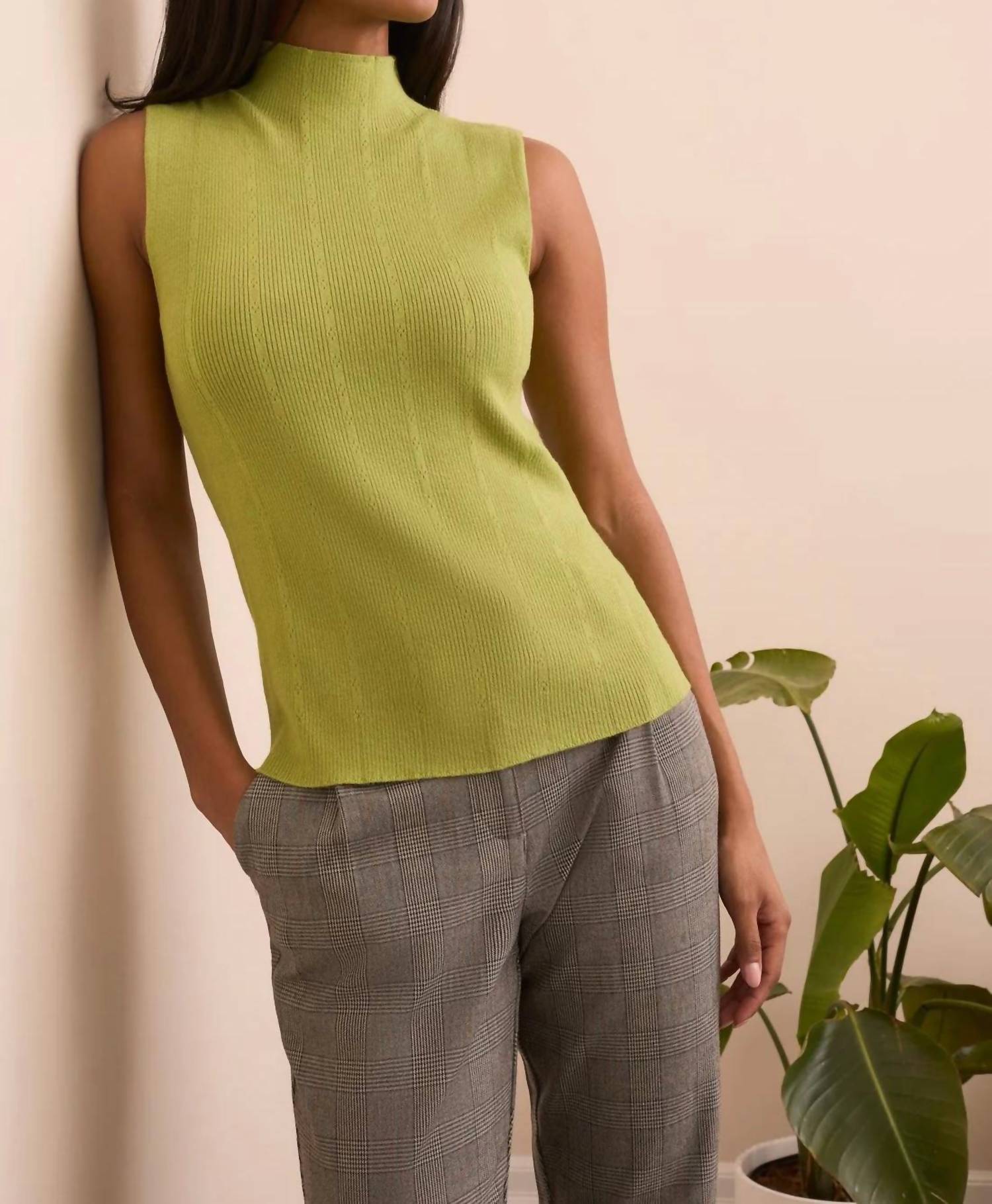 Tribal - Sleeveless Mockneck Top