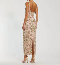 Mac Duggal - Sleeveless Hand Embellished Floral Maxi Dress