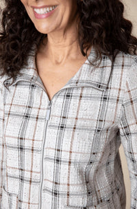Habitat - Windowpane Plaid Knit Swing Jacket
