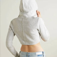 Re/Done - Women's Pamela Anderson cropped brushed organic cotton-blend hoodie