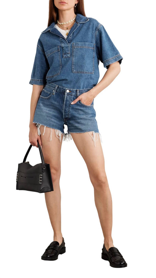 Frame - The Hang Distressed Denim Shorts
