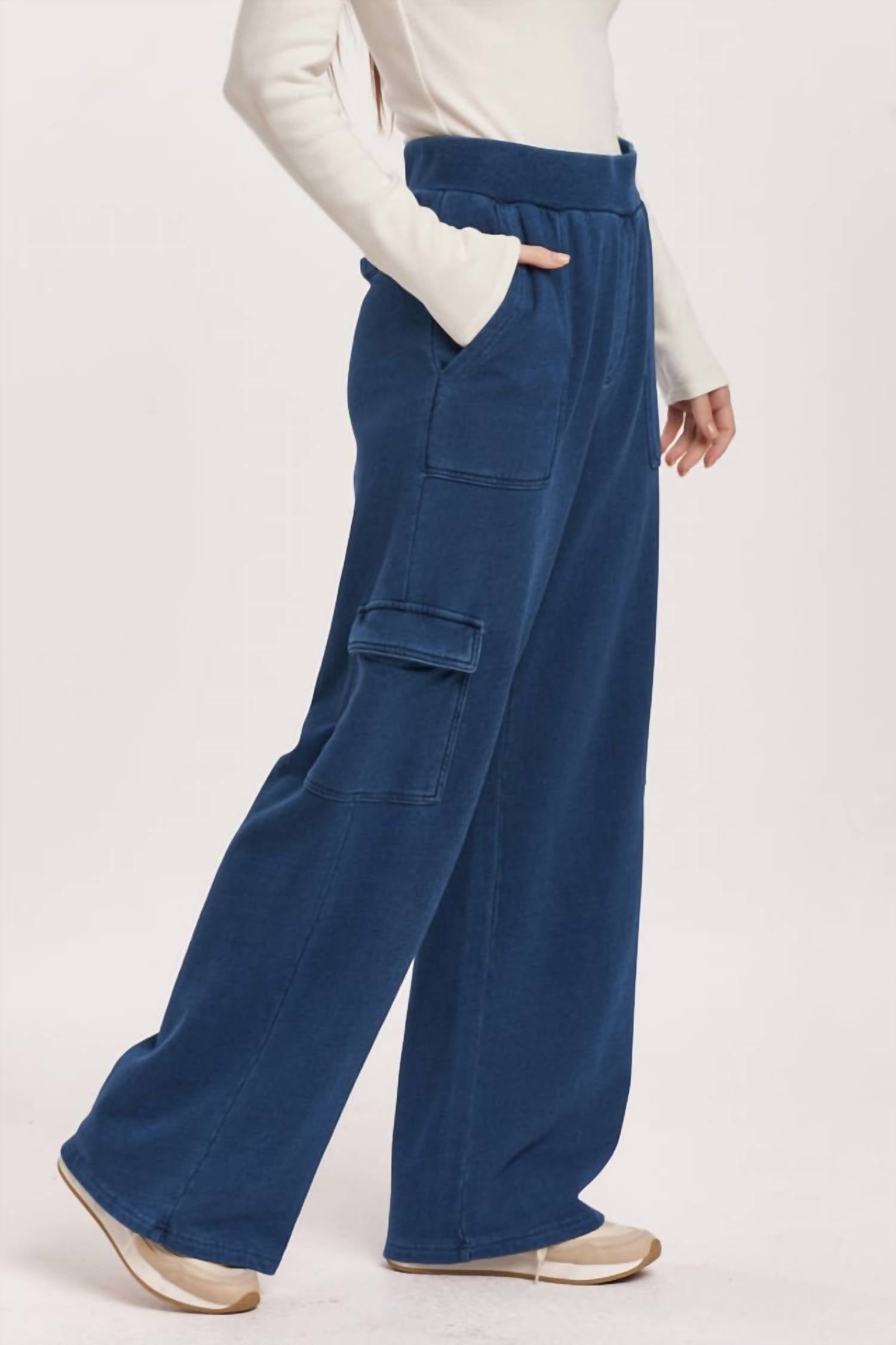 DEAR JOHN DENIM Becca Wide Leg Pants in dark indigo - women's pants - detail view