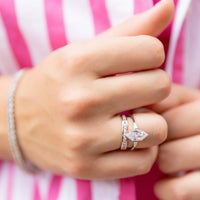 Starlette Women's Marquise Maggie Engagement Ring in silver - women's jewelry - alternate view