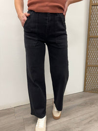 Just Black Denim - High Rise Cargo Pocket Wide Leg Pants