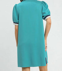Umgee - Color Block Zip Front Shift Dress