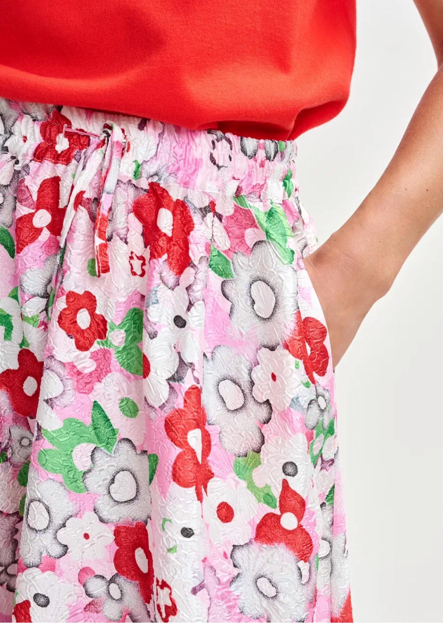 Essentiel Antwerp - Floral Jacquard Midi Skirt