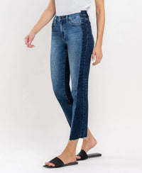 Vervet By Flying Monkey - Color Block Crop Straight Jeans