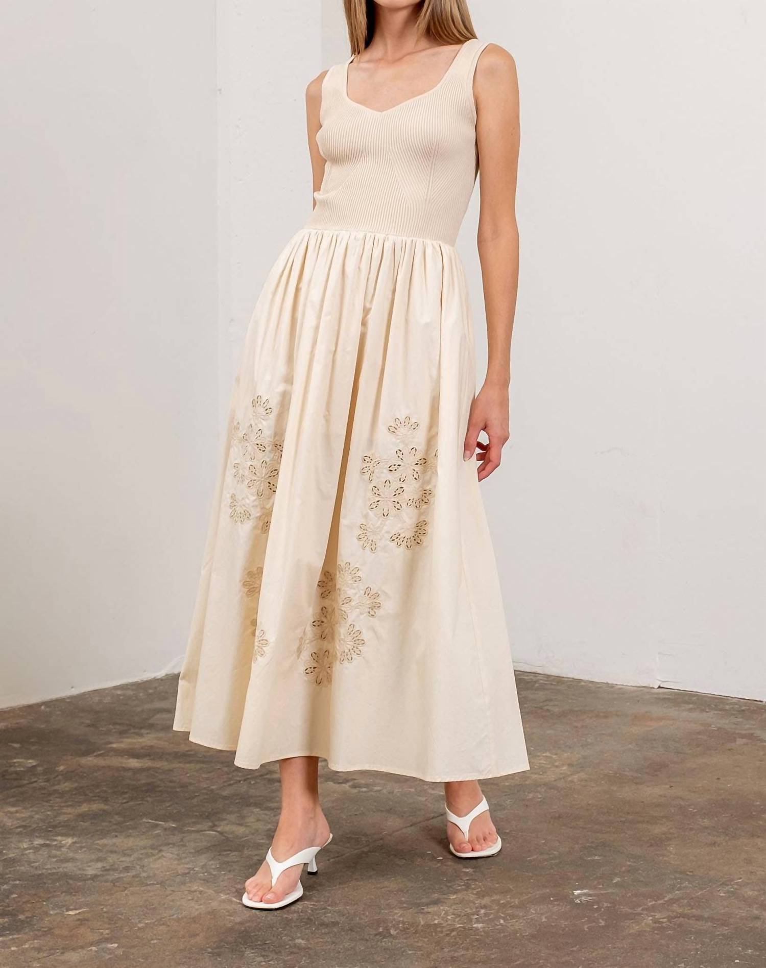 Moon River - Sweater Top Midi Dress