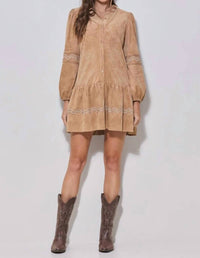 Able - Suede Babydoll Dress