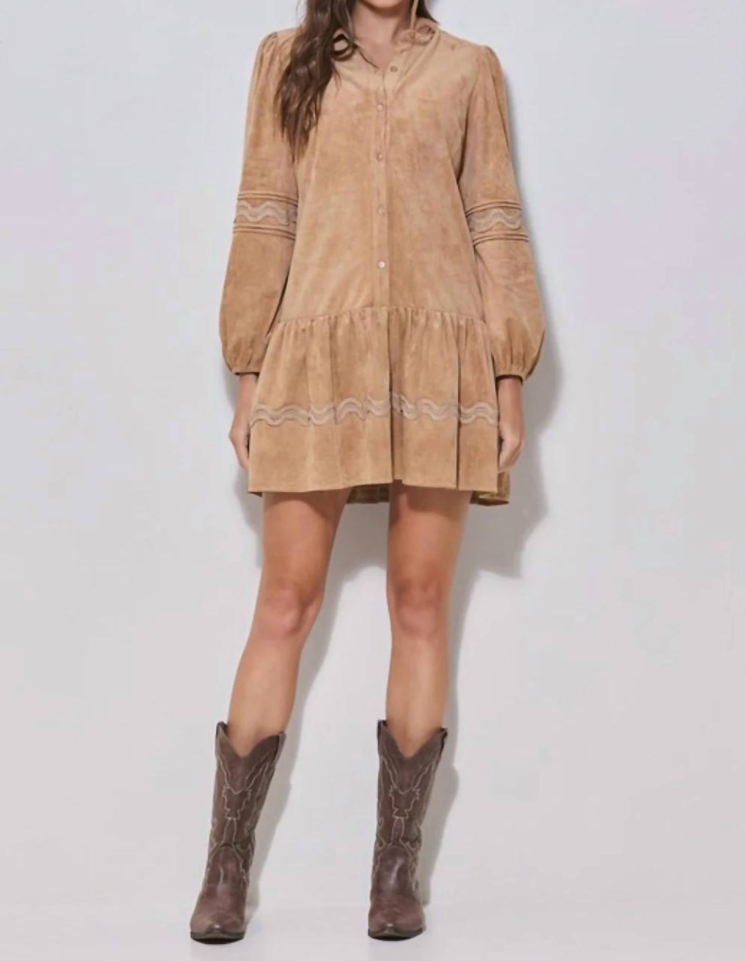 Able - Suede Babydoll Dress