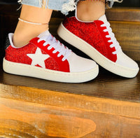Maker's Women's Sparkling Game Day Sneakers in red black - women's sneaker - alternate view