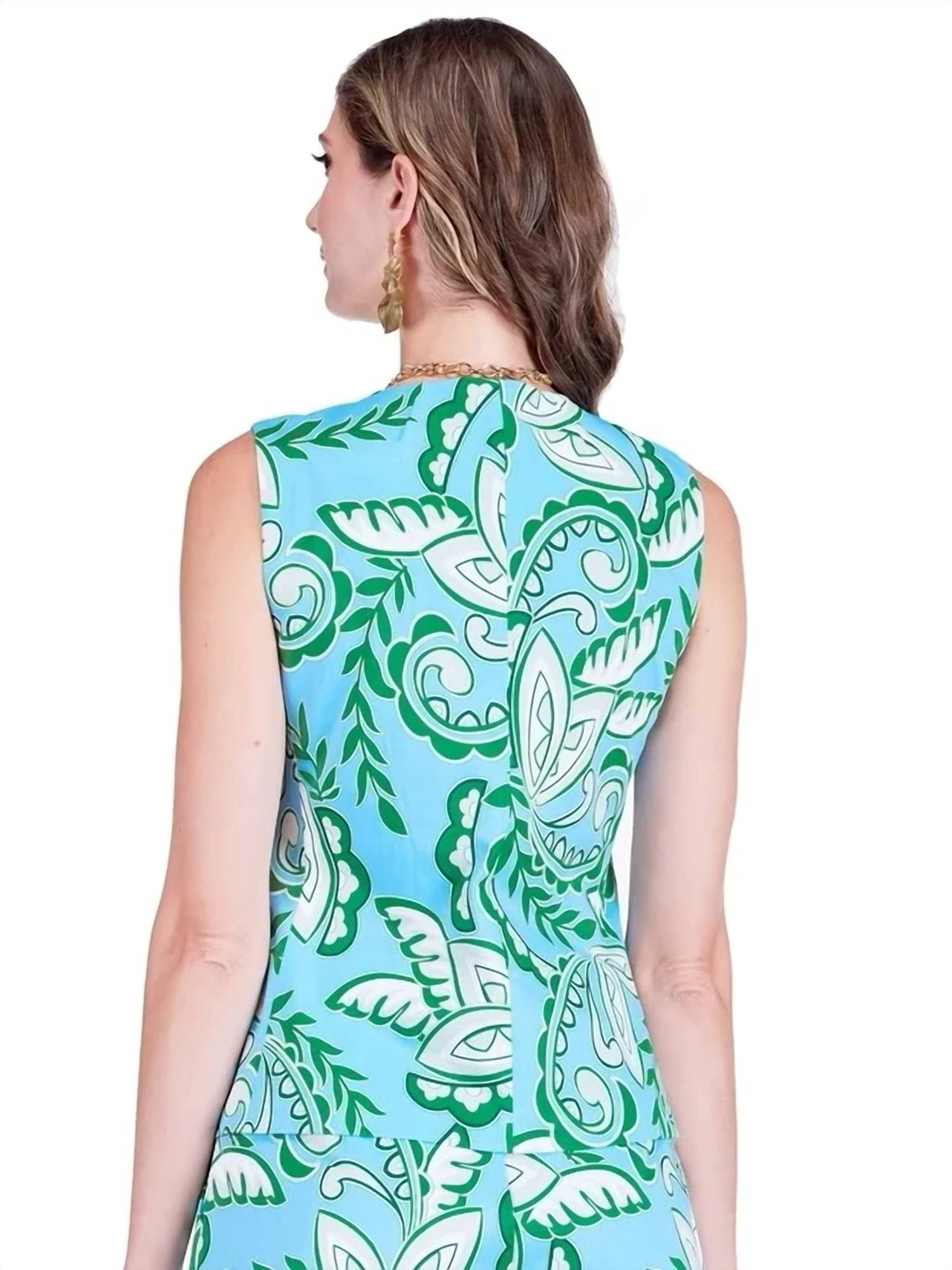 Jade - Paisley Buttons Vest