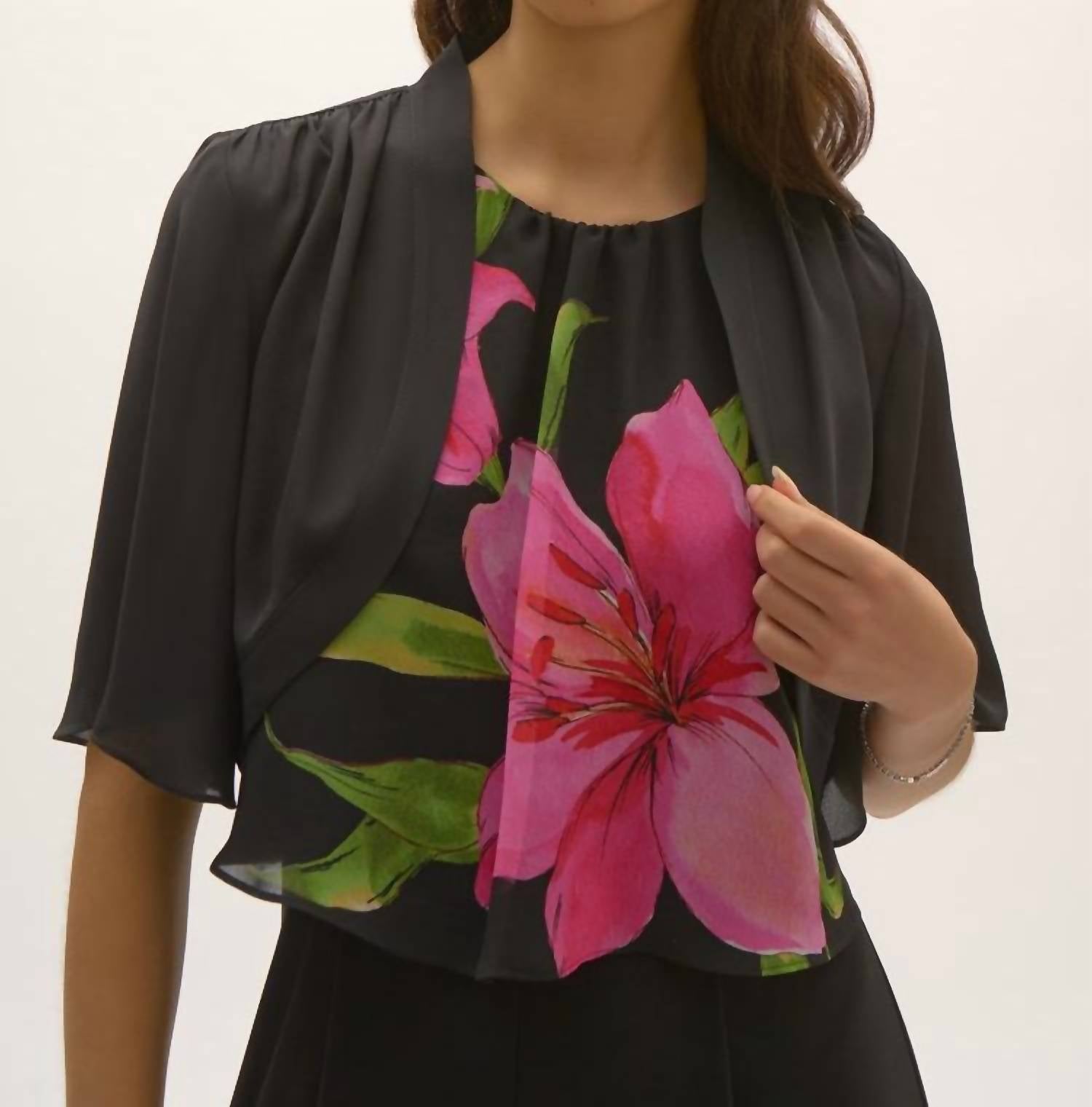 Joseph Ribkoff - Georgette Bell Sleeve Bolero
