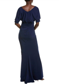 Badgley Mischka - Off The Shoulder Pleated Bodice Dolman Gown